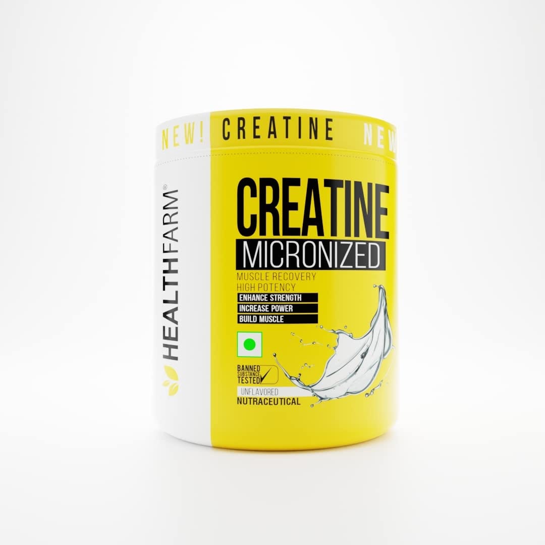 Healthfarm Creatine Monohydrate Powder - 3g of Micronized Creatine Powder per Serving - (100 G)