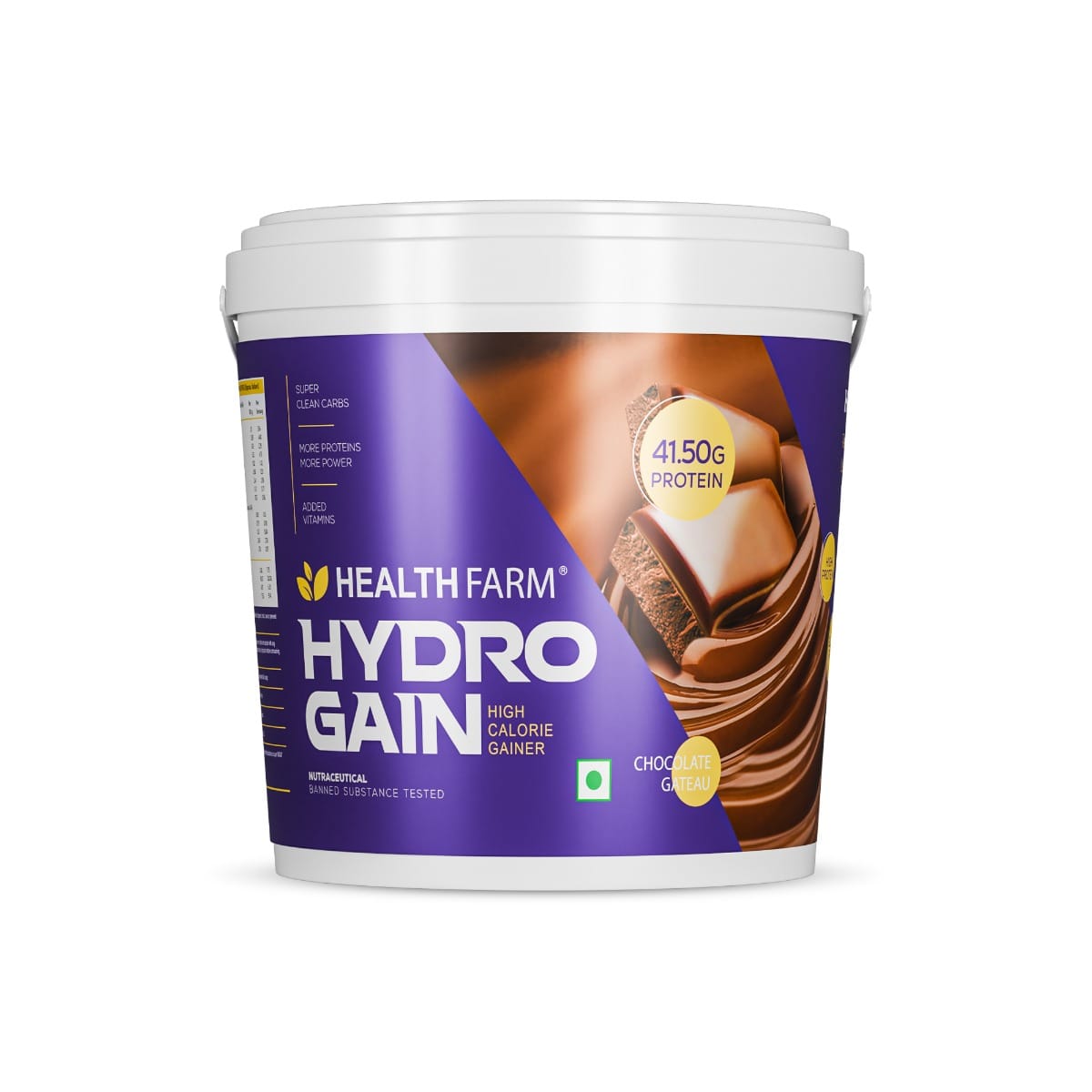 Healthfarm Hydro Gain Pure Whey Protein isolate concentrate milk protein concentrate with multivitamins Creatine 84g Protein 39.5g EAAs 18g BCAA 15g Glutamine zero sugar flavor - (CHOCOLATE