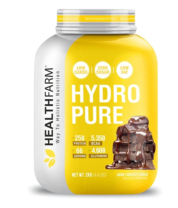 Healthfarm Hydro Pure Whey protein 2kg | 66 Servings | 25g Protein | Dark Fantasy