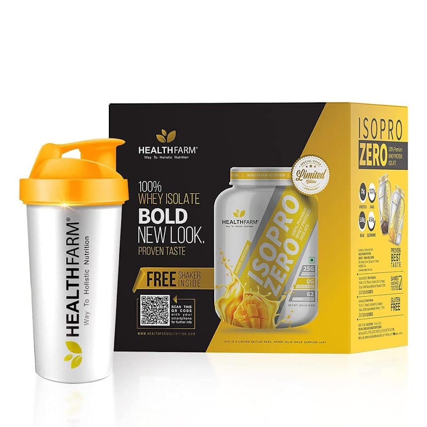 Healthfarm Isopro Zero Whey Isolate Protein 2kg | 62 Servings | 25g Isolate Protein | Frappe Coffee
