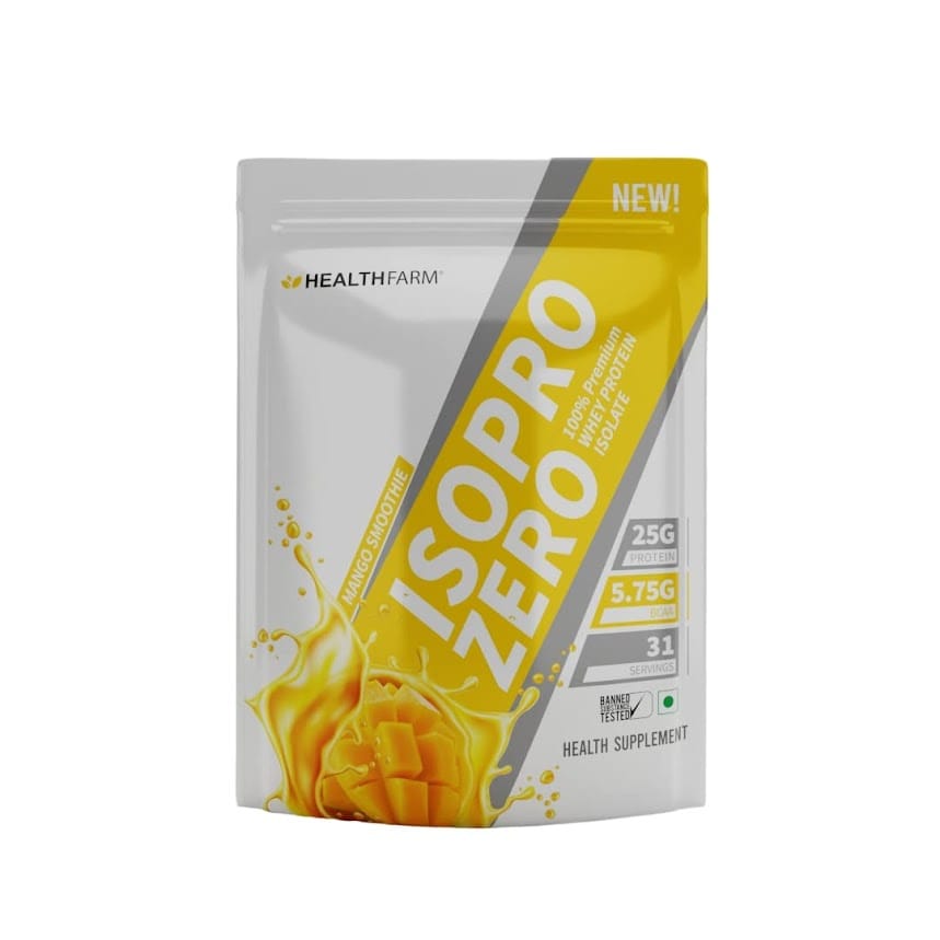 Healthfarm Isopro Zero Whey Isolate Protein Powder,whey isolate protein 1kg,Flavour-Triple Chocolate