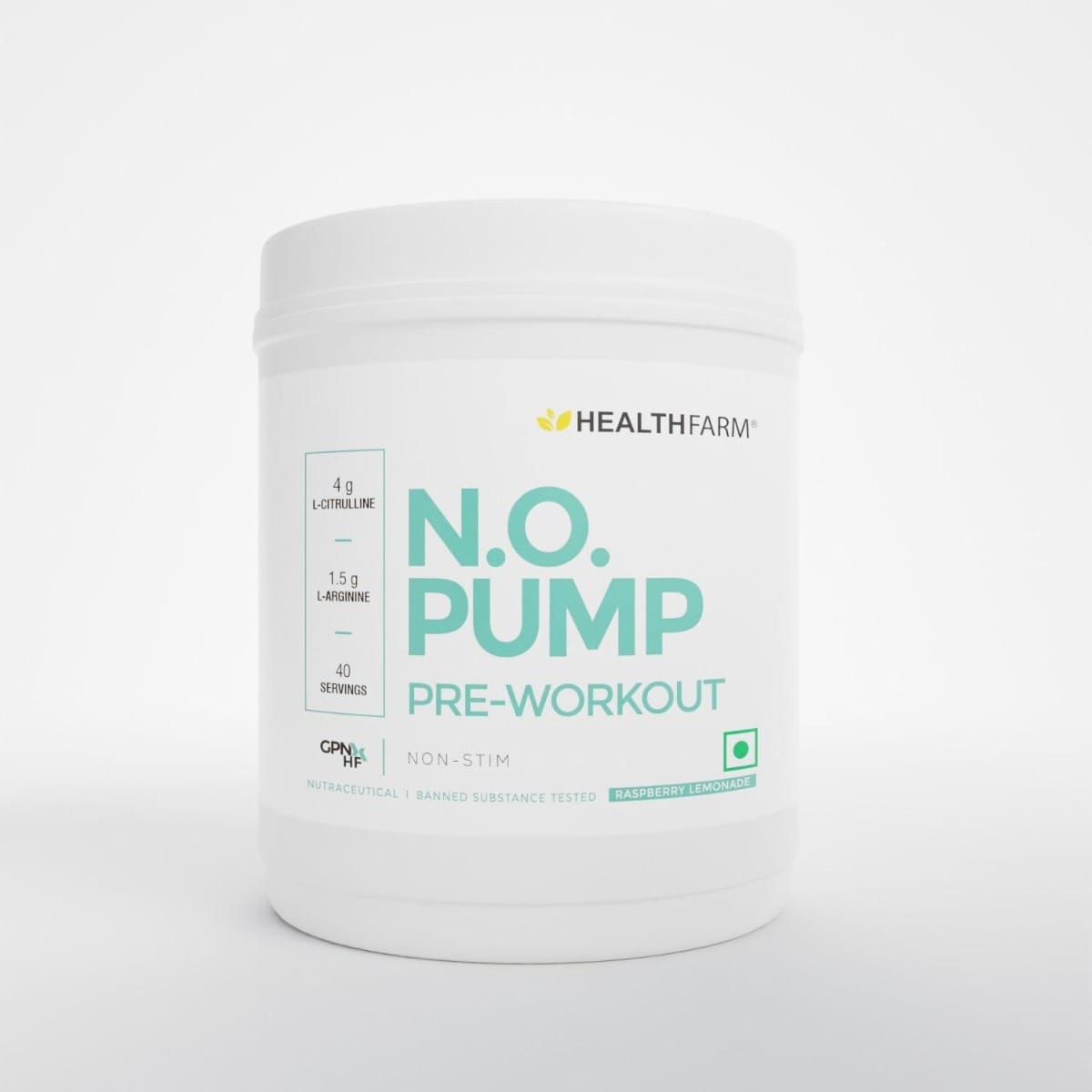Healthfarm N.O. Pump Stim Free Pre Workout | Non-Stimulant Pre Workout Supplement Powder Nitric Oxide Booster | Pre Workout Supplements Drink for During Workout | (40 Servings (Watermelon)