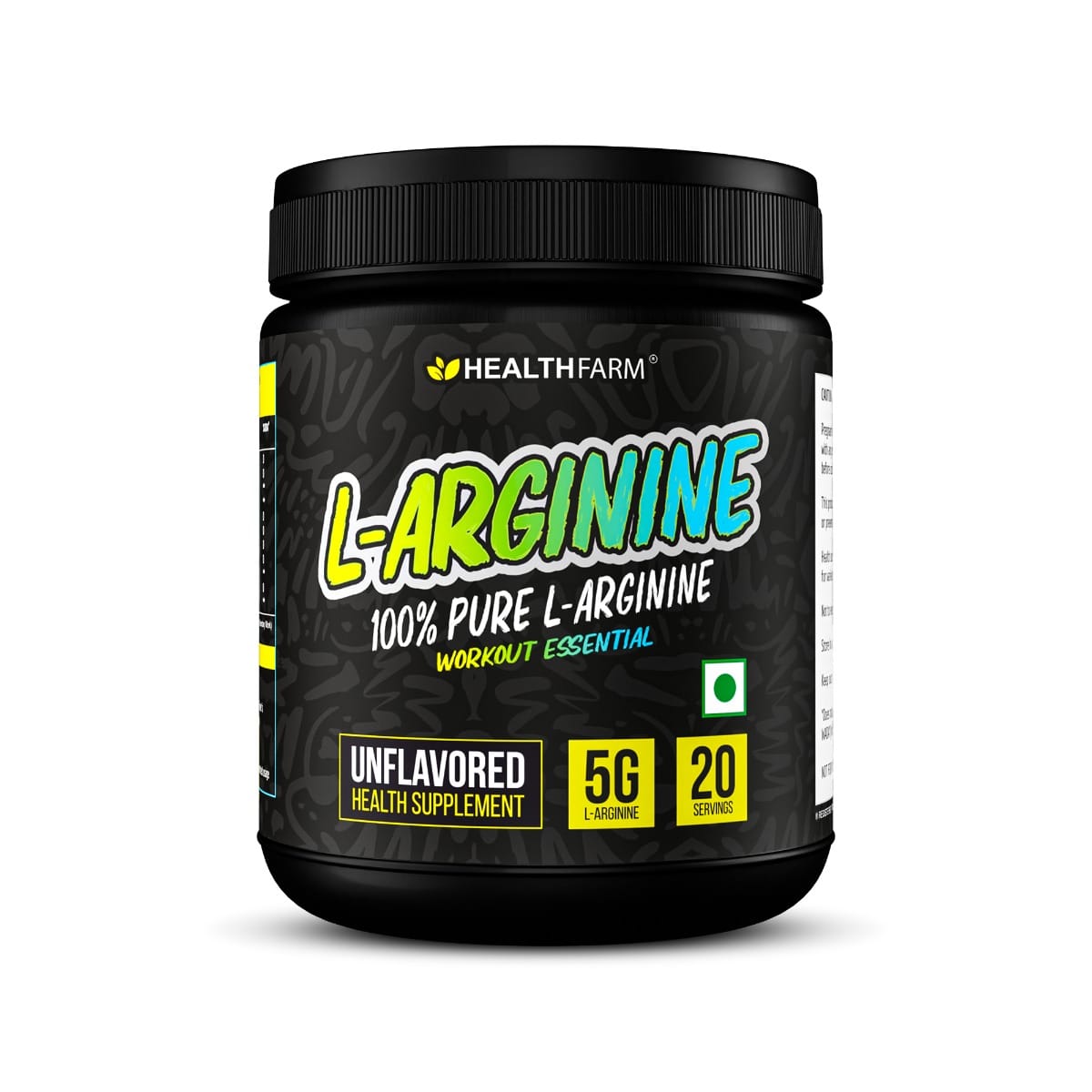 HEALTHFARM Nutrition L-ARGININE Powder for Muscle Building and Endurance Unfavoured 100g Nitric oxide Precursor Supplement for Muscle growth Pump vescularity and enery Preworkout