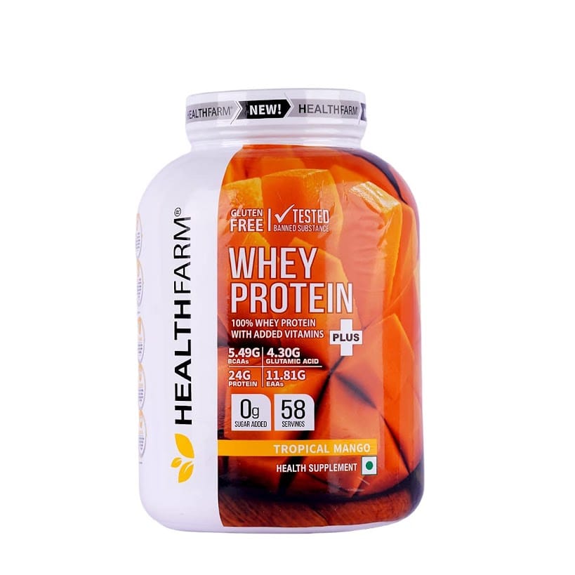 HEALTHFARM Whey protein plus with added vitamins|58 SERVINGS|24 G PROTEIN PER SERVING|5.29G BCAA|4.15G GLUTAMINE|Build Lean and Bigger Muscles (IRISH COFFEE, 2KG)