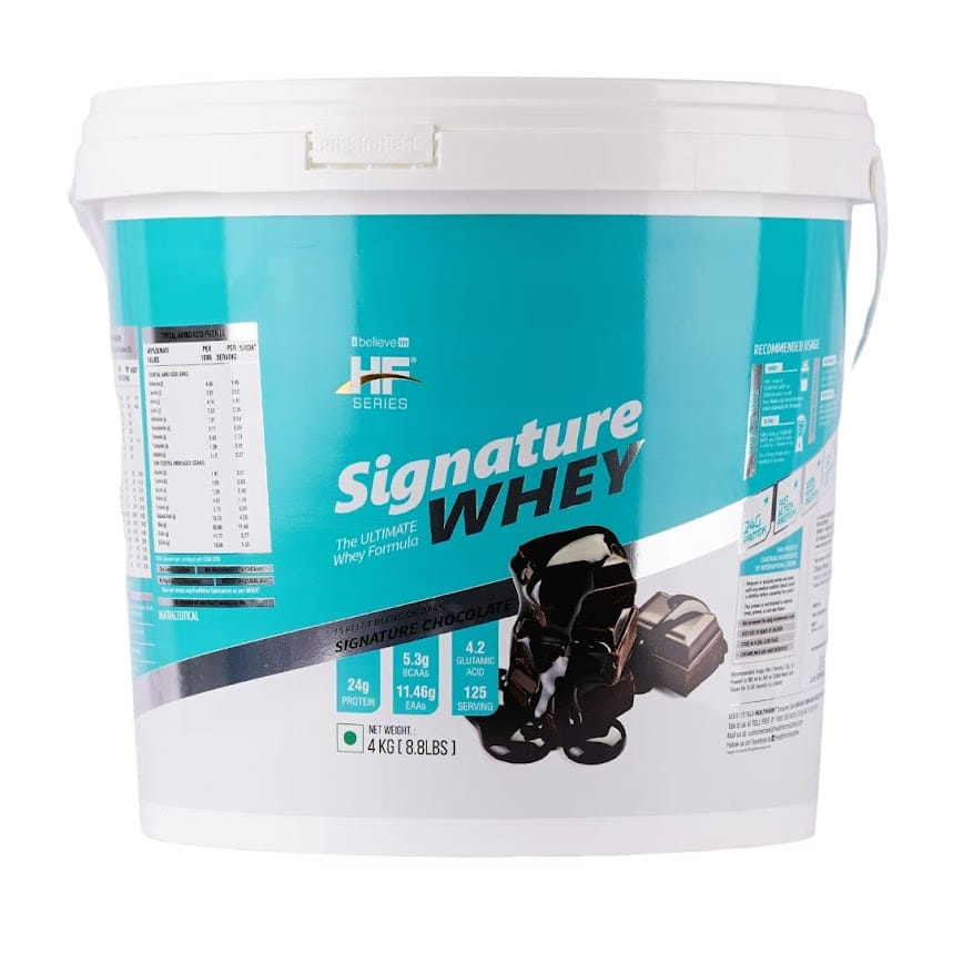 HF Series Signature Whey Protein Powder 4kg | Chocolate | 125 SERVINGS|Build Lean | Bigger Muscles