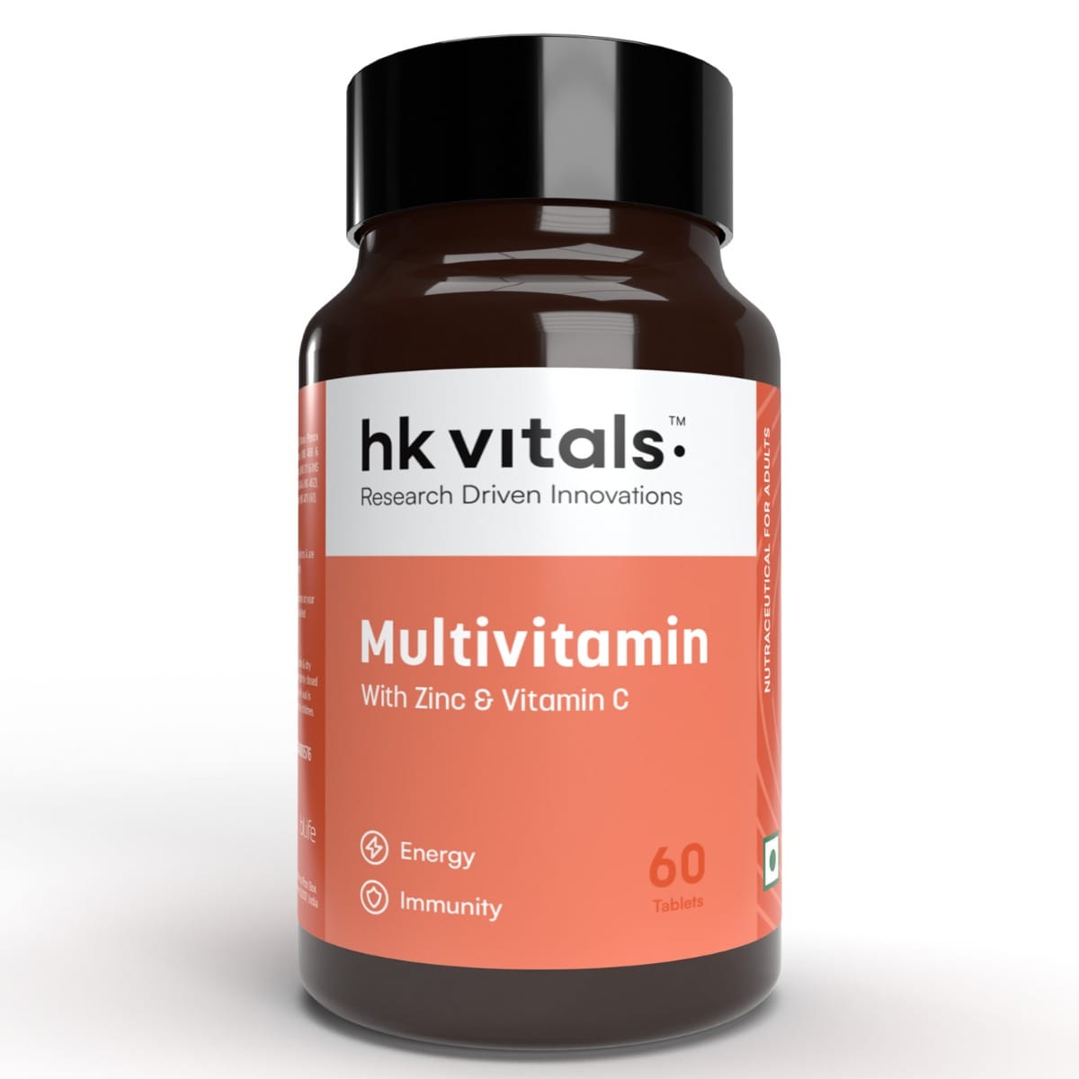 HK Vitals Multivitamin + Zinc + Vitamin C + D3 + Multiminerals | 60 Tablets | Energy | Stamina | Immunity | Men & Women