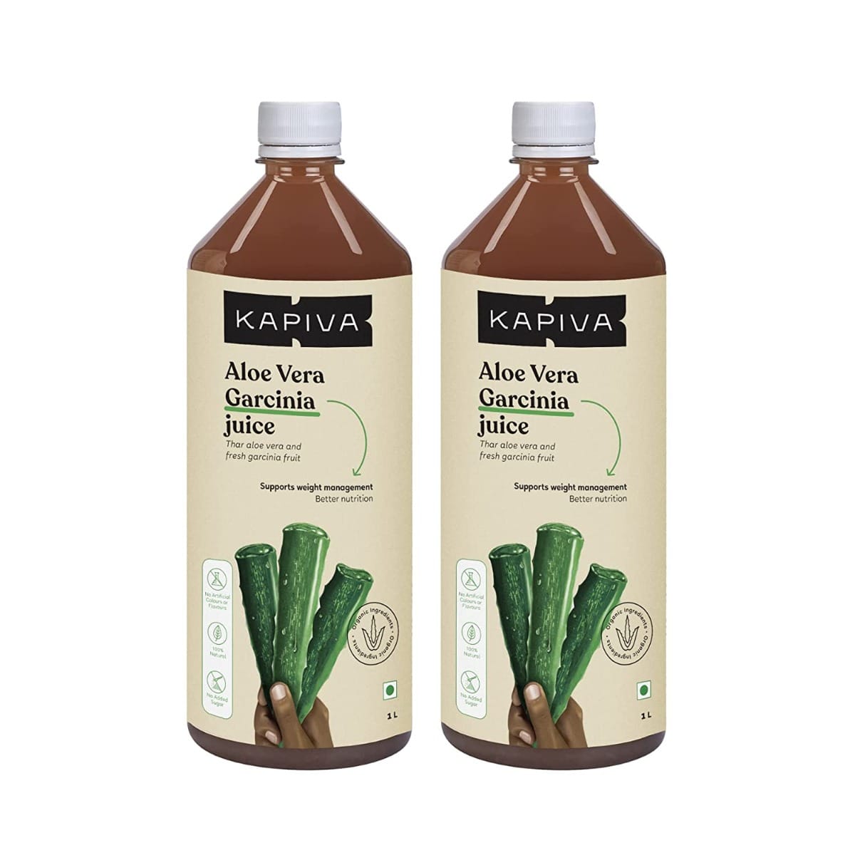 Kapiva Aloe Vera + Garcinia Juice (2L) | Garcinia Cambogia for Weight Management and Detox | No Added Sugar - Super Saver Pack of 2