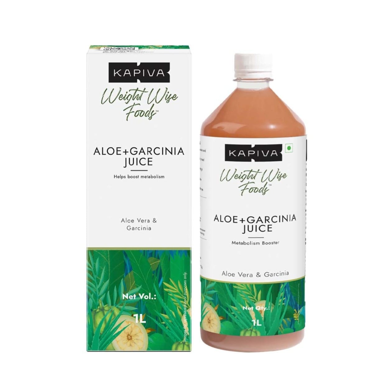 Kapiva Aloe Vera + Garcinia Juice (Supports Weight Management), 1 L, Unflavoured
