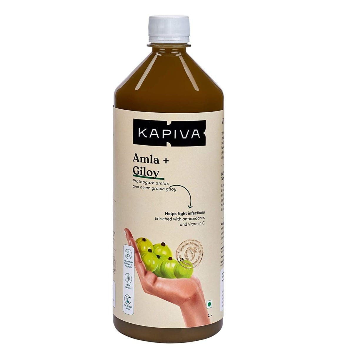 Kapiva Amla + Giloy Juice | Helps in Detox and Blood Purification | Aids Blood Pressure Management (1L) | No added sugar | 100% Natutal