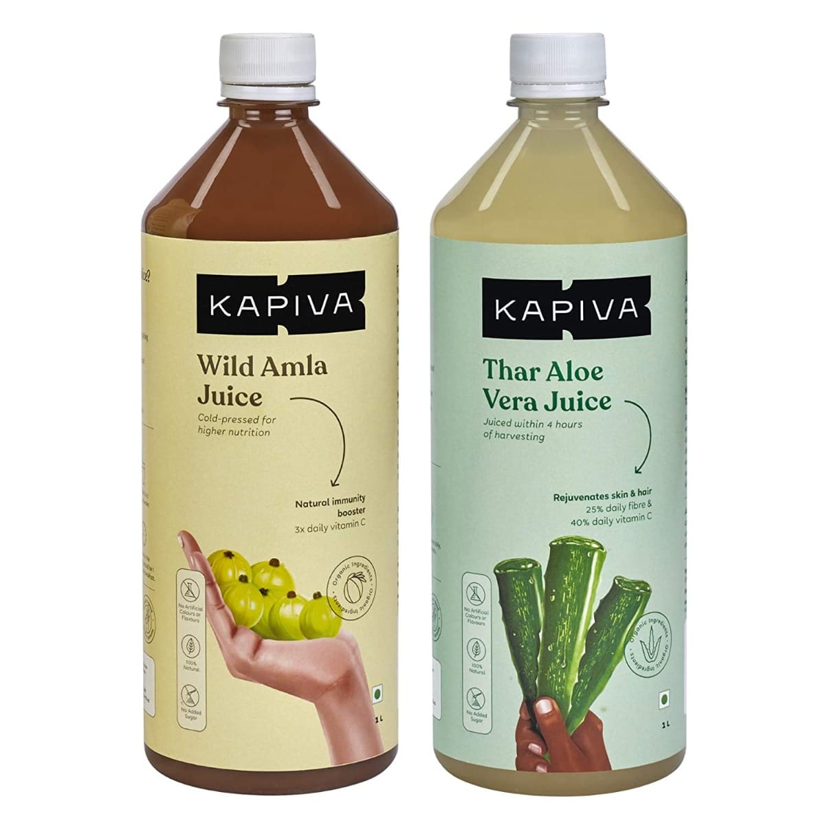 Kapiva Amla Juice 1 L + Kapiva Aloe Vera Juice 1 L