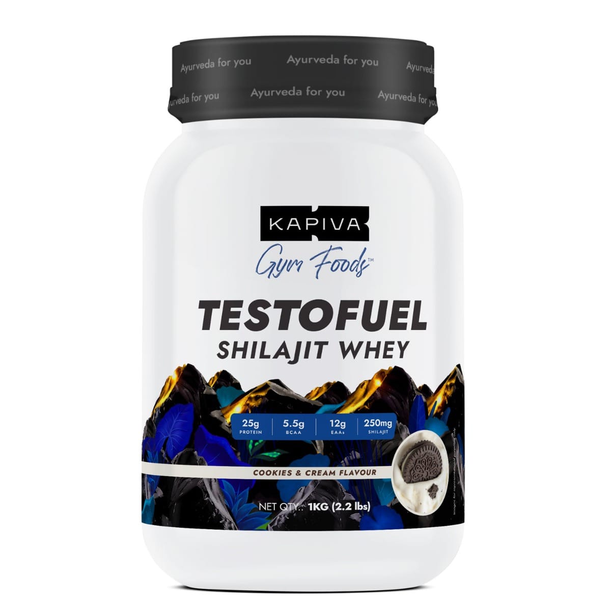 Kapiva Gym Foods Testofuel Shilajit Whey Protein -1kg Cookies and Cream