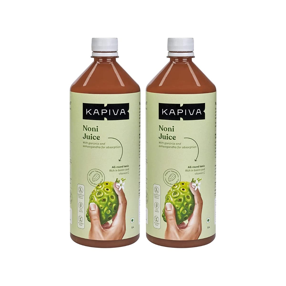 Kapiva Noni Juice (1L) - Rich in Antioxidants, Boosts Energy, Builds Immunity, Natural Detoxifier , Pack of 2