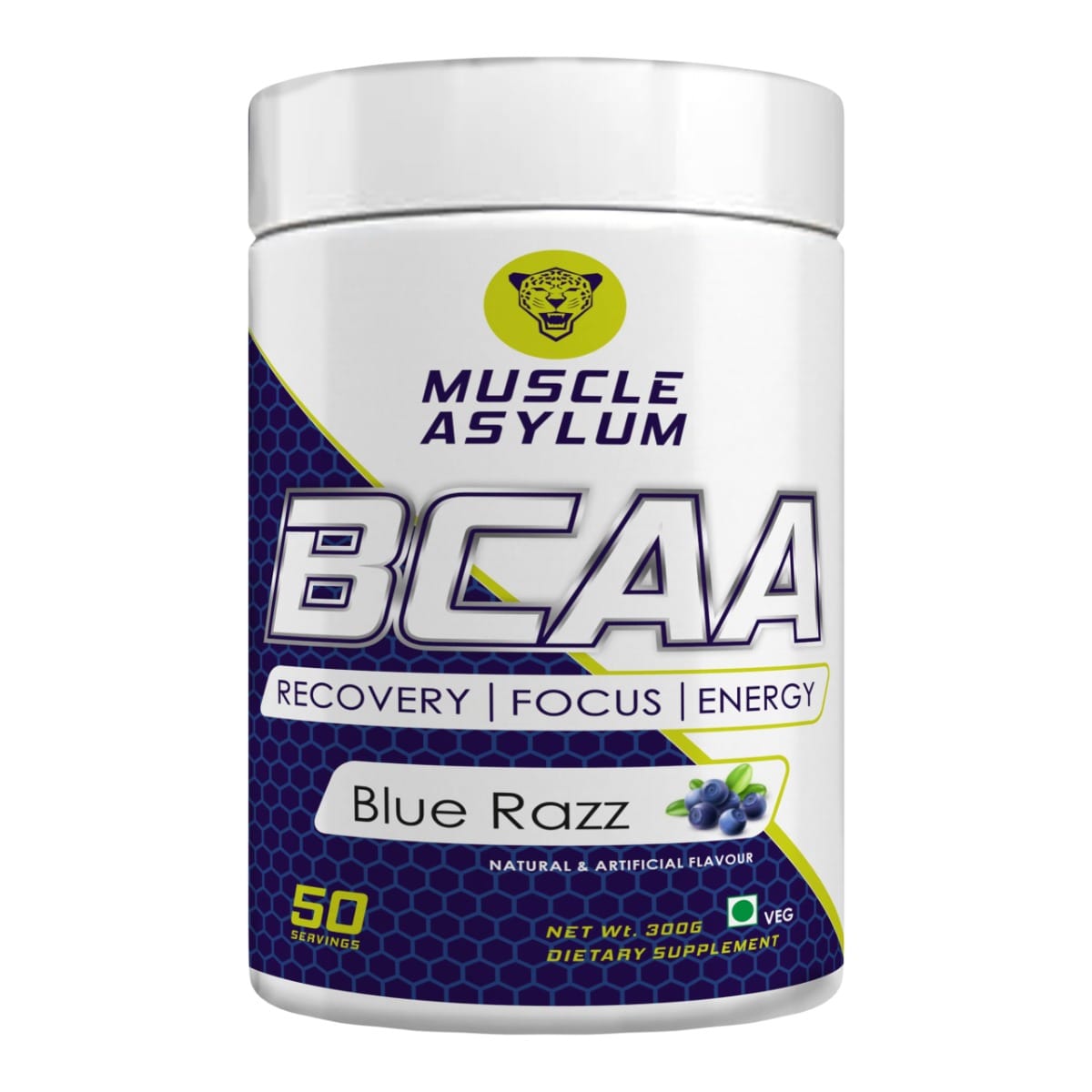 Muscle Asylum Bcaa Powder 0g Sugar Pre/Post & Intra Workout Muscle Recovery Drink with Amino Acids - 3g of BCAAs With Nootropics Matrix for Men & Women (50 Servings) - (Fruit Punch)-300g