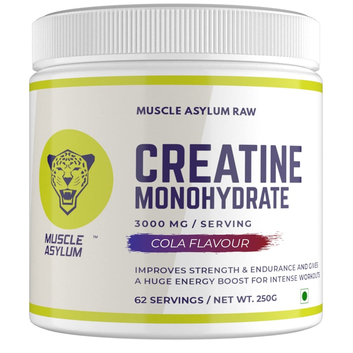 Muscle Asylum Creatine Monohydrate Powder Cola 250gm - (62 Servings)