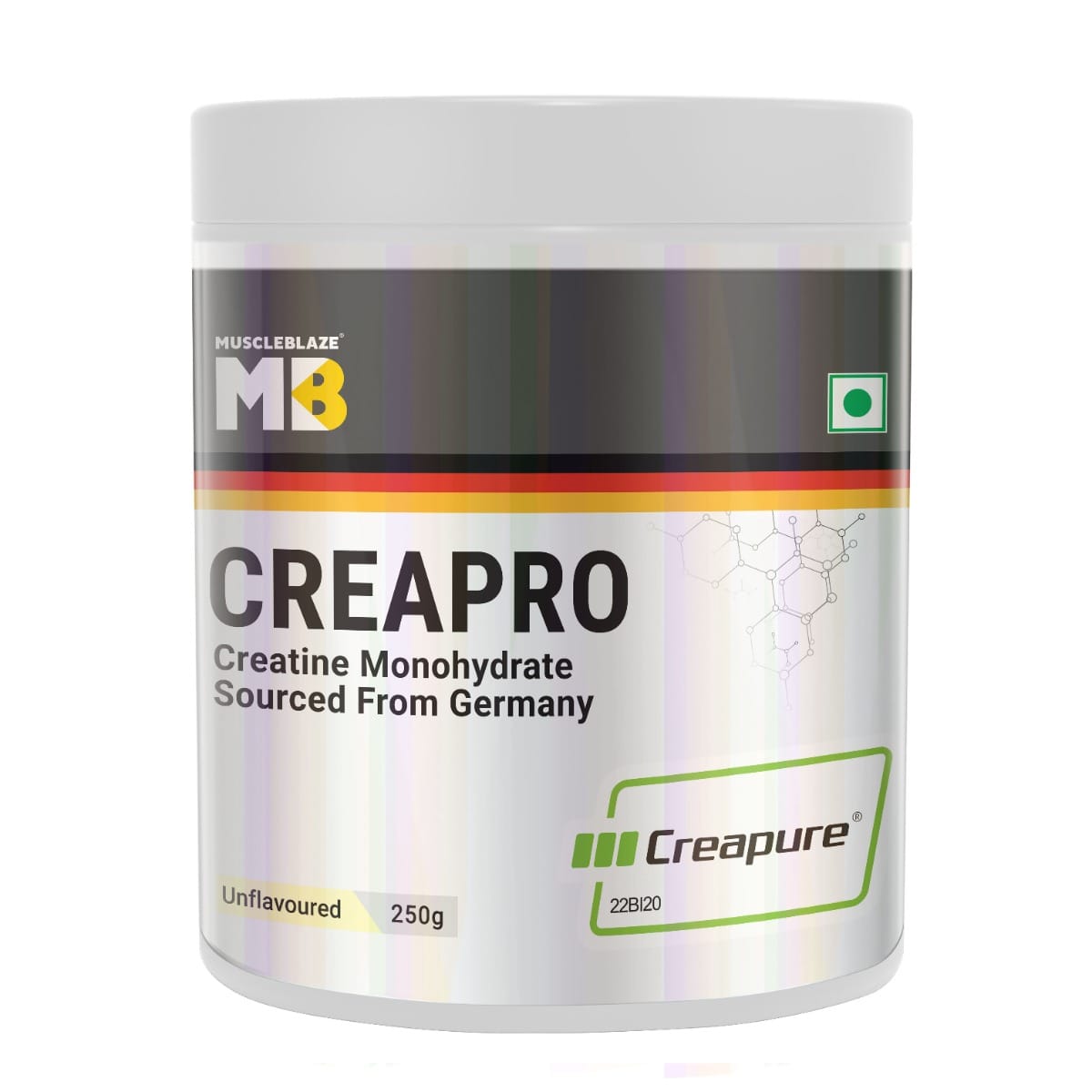 MuscleBlaze CreaPRO Creatine with Creapure®️ Powder from Germany, Pack of 250 gms, Unflavoured
