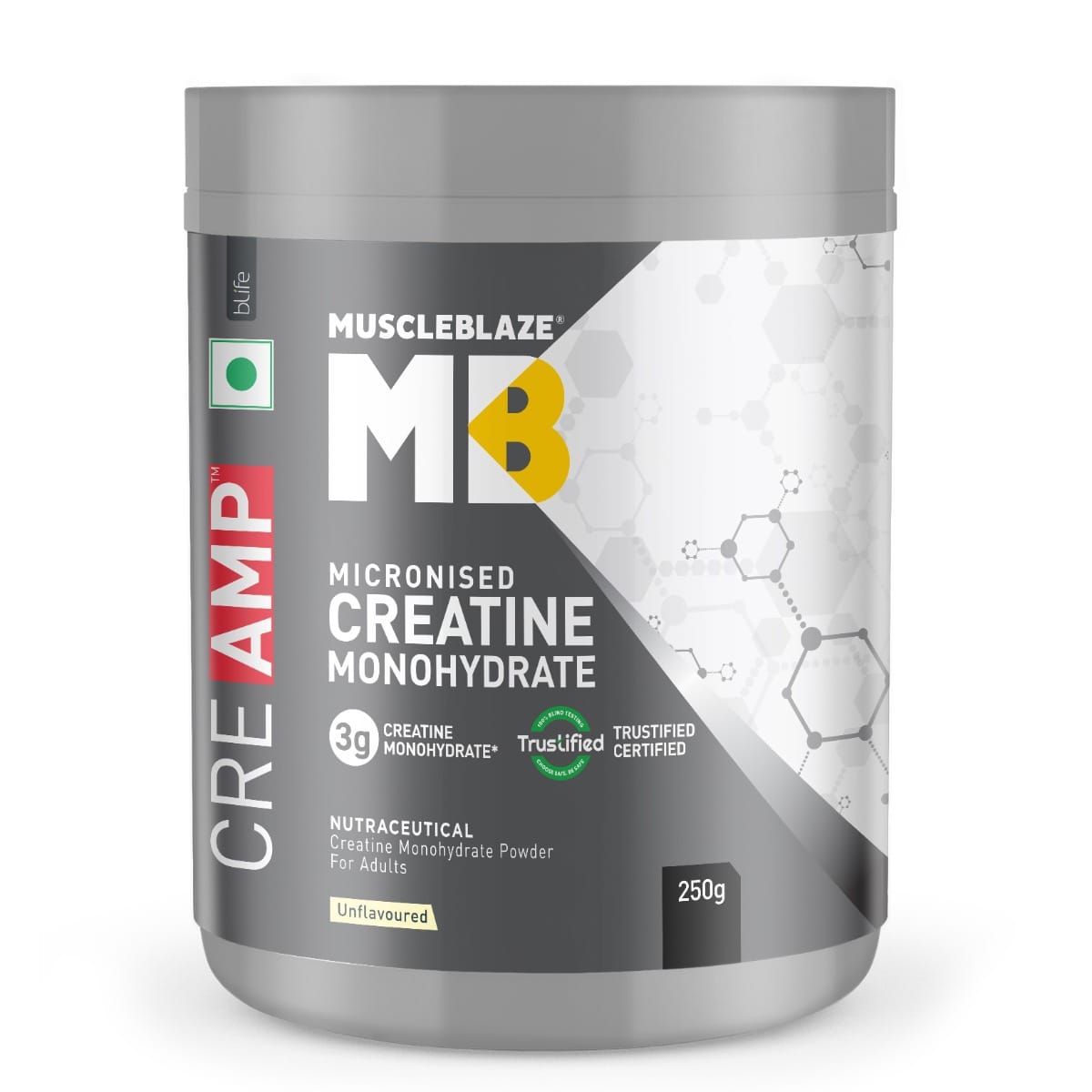 MuscleBlaze MB Creatine Monohydrate 400g | 133 Servings | Unflavoured | Strength | Lean Muscle Mass