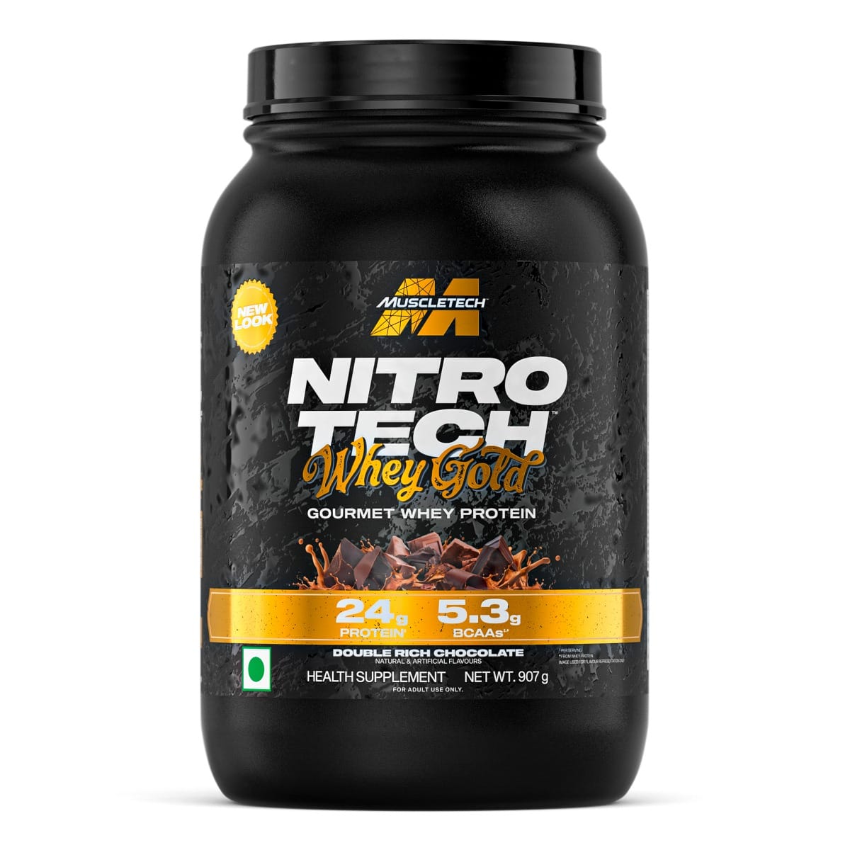 MuscleTech Nitro-Tech Whey Gold Protein Powder | 24 g Protein & 5.4 g BCAAs Per Serving | Supports Lean Muscle & Faster Recovery | Double Rich Chocolate | 907 g