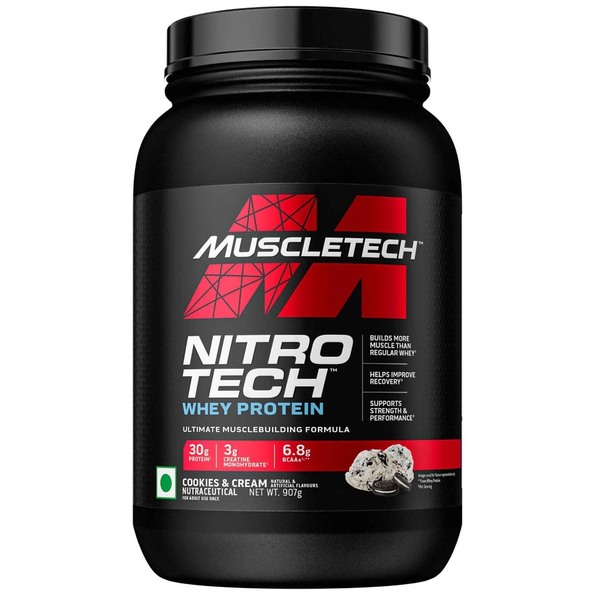 MuscleTech Nitrotech Whey Protein 907g Cookies and Cream