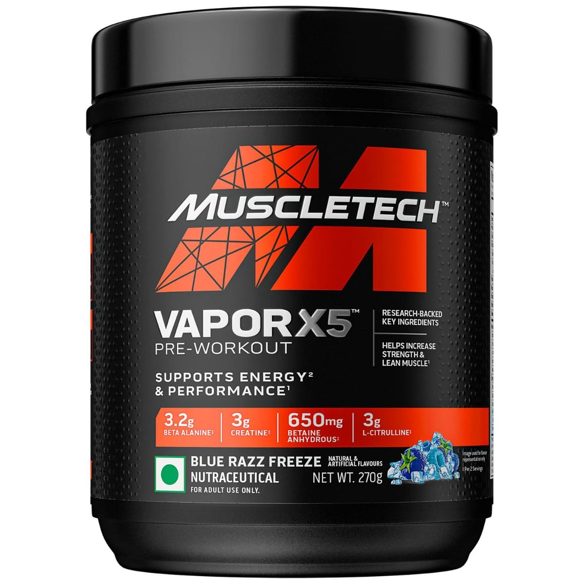 Muscletech Vaporx5 Blue Razz Freeze 270g