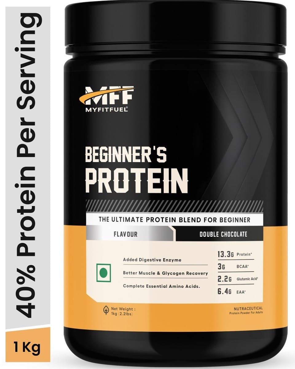 MyFitFuel Advance Beginner Whey Protein, 1Kg, Double Chocolate (Concentrate & Isolate) + Digestive Enzymes