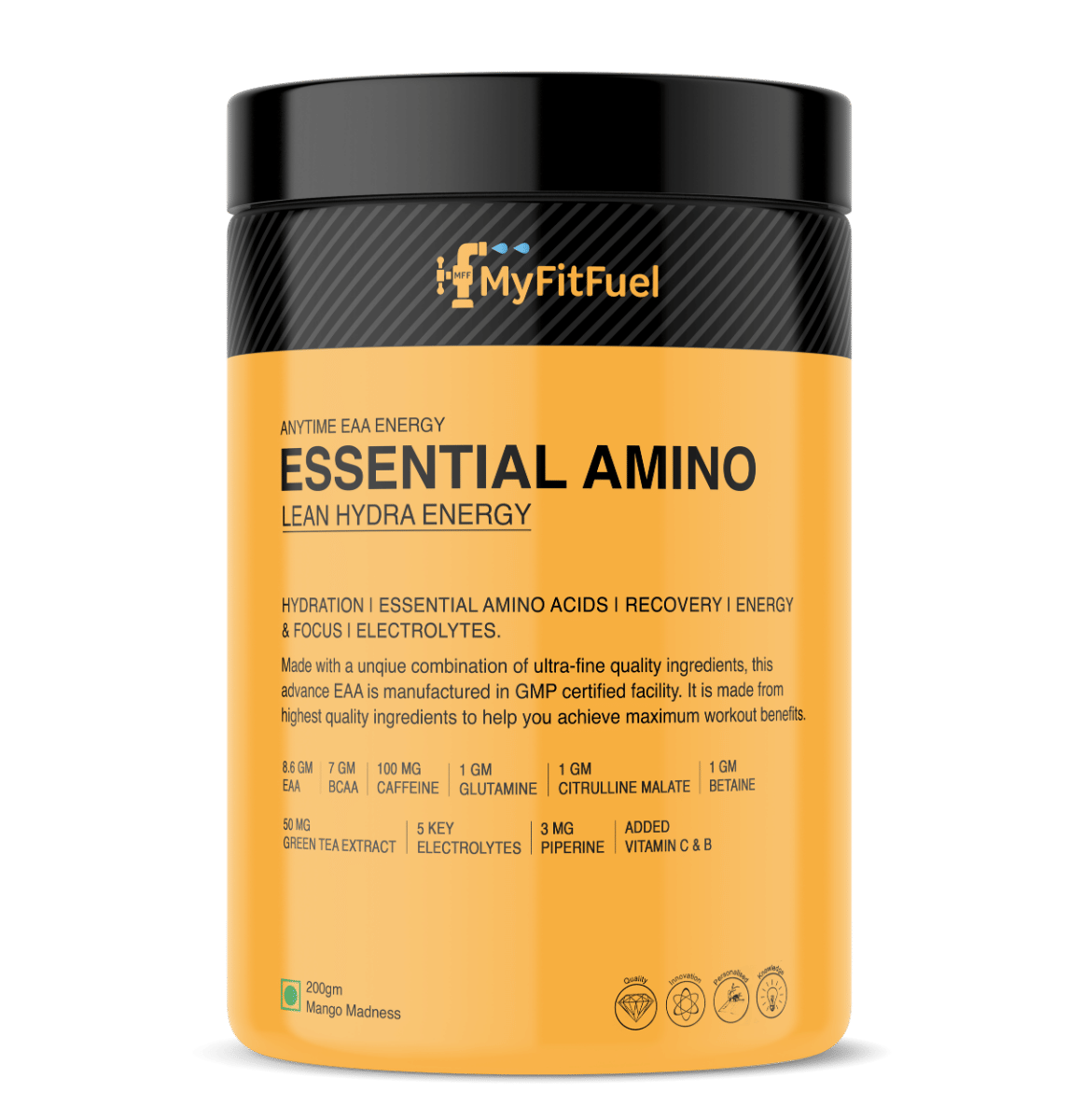 MyFitFuel Anytime EAA Energy (Essential Amino Lean Hydra), (200 gm) Mango