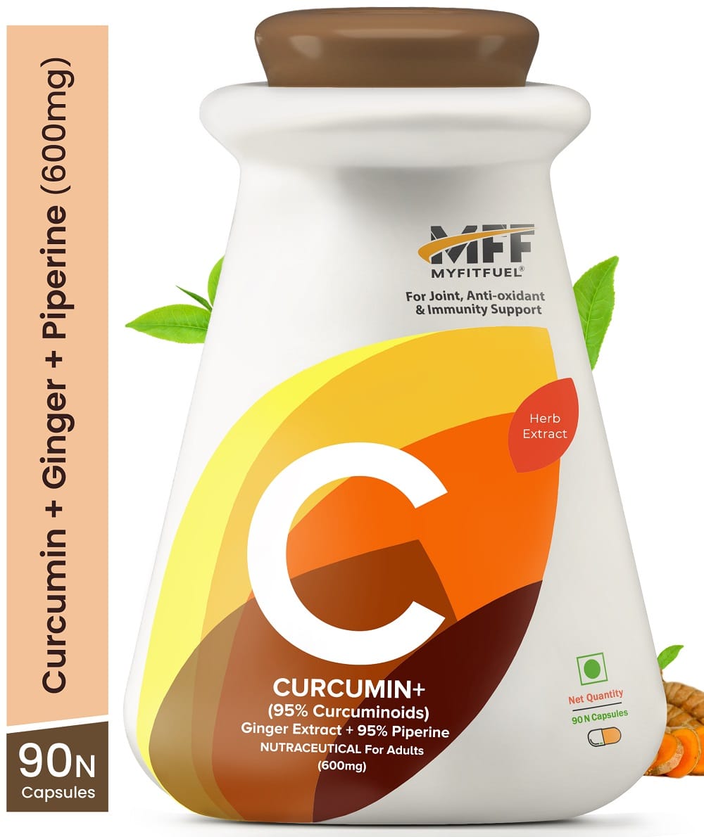 MyFitFuel Curcumin+ (95% Curcuminoids with Ginger Root Extract & Piperine 95%, 600mg, 90 Capsules)