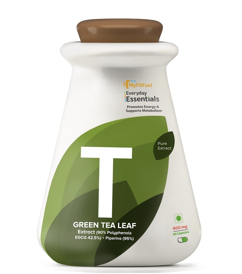 MyFitFuel Green Tea Extract (90% Polyphenols, 42.5% EGCG) with Piperine 95%, (600mg), 90 Capsules