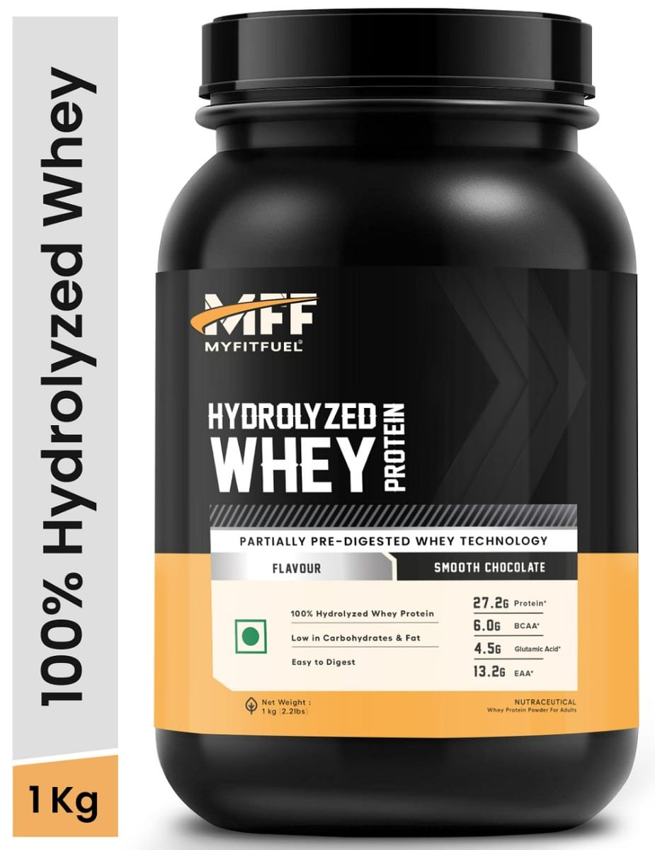 MyFitFuel Hydrolyzed Whey Protein | 1 Kg, 30 Servings (Smooth Chocolate) | Paritally Pre digested Protein