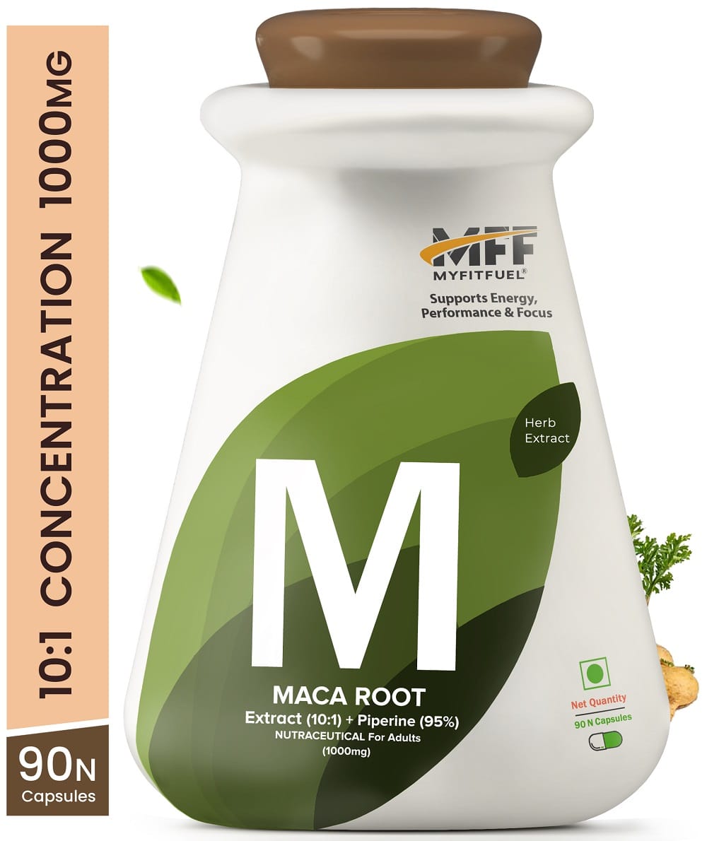 MyFitFuel Maca Root Extract (10:1)+ Piperine (95%), 1000mg (90 Capsules)