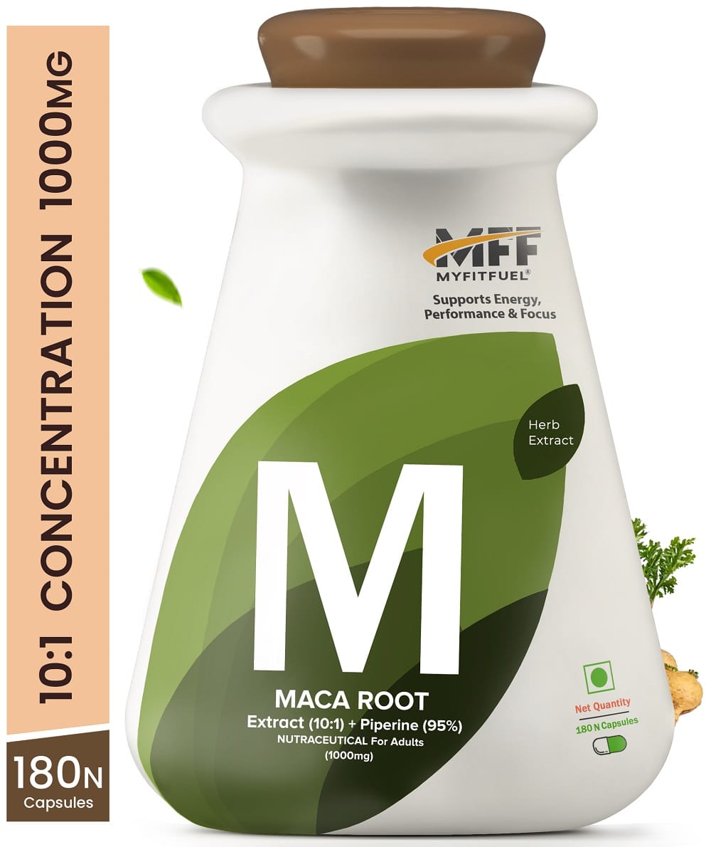 MyFitFuel Maca Root Extract 10:1 with Piperine 95% 1000mg High Concentration 180 Capsules