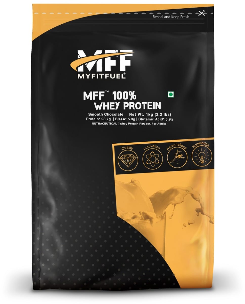 MyFitFuel MFF 100% Whey Protein | 1 Kg, 30 Servings (Chocolate Smooth) | Contains Isolate Protein