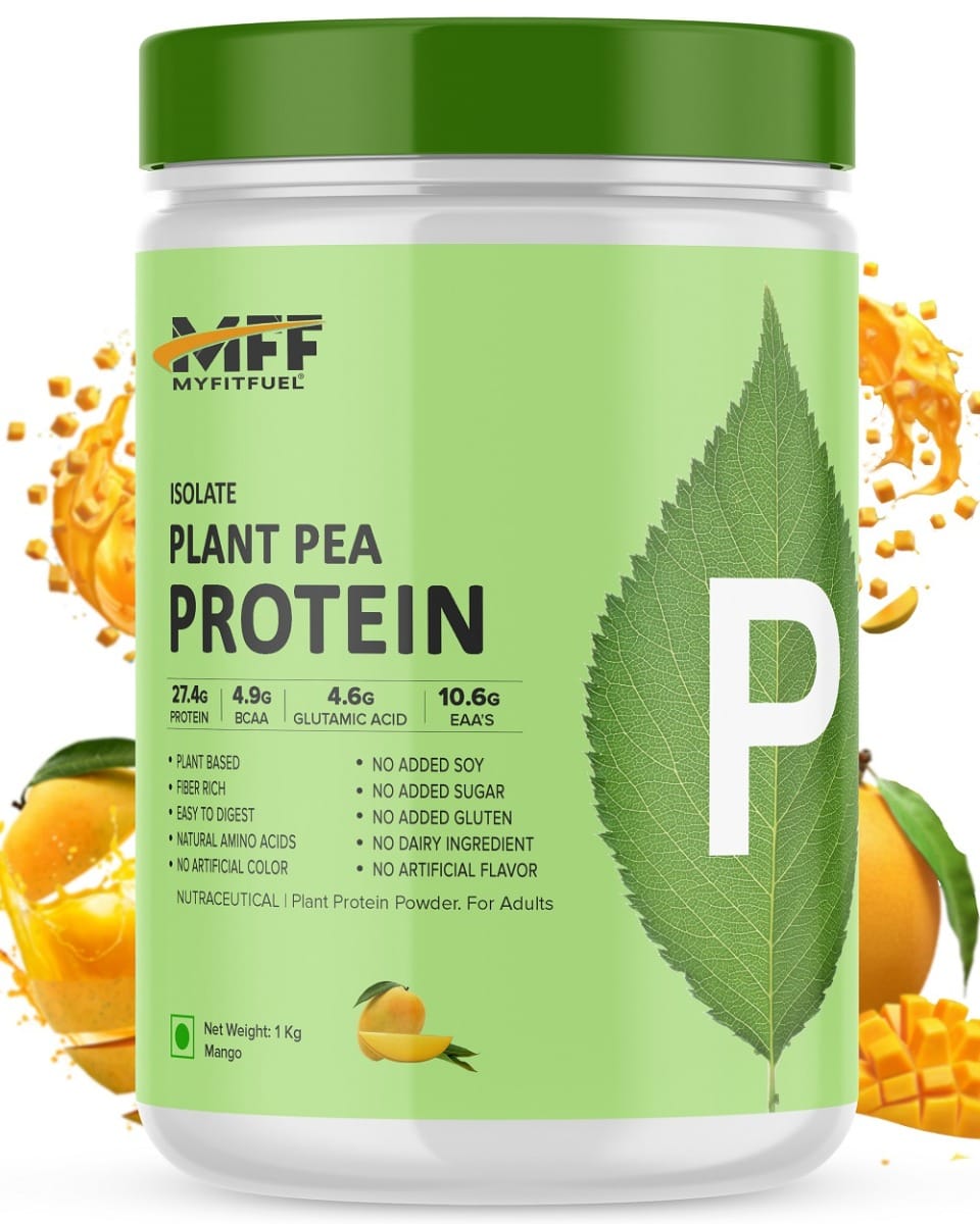 MyFitFuel MFF Plant Pea Protein 1 Kg (2.2 lbs) Mango Alphonso