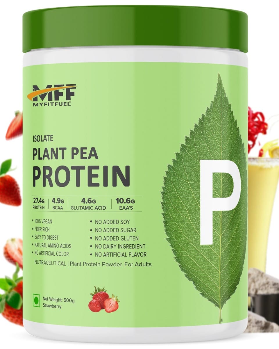 MyFitFuel MFF Plant Pea Protein 500 gm (1.1 lbs) Strawberry Burst