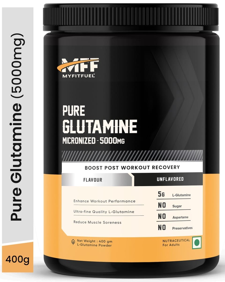 MyFitFuel Pure Micronized Glutamine | 400gm, 80 Servings (Unflavoured)