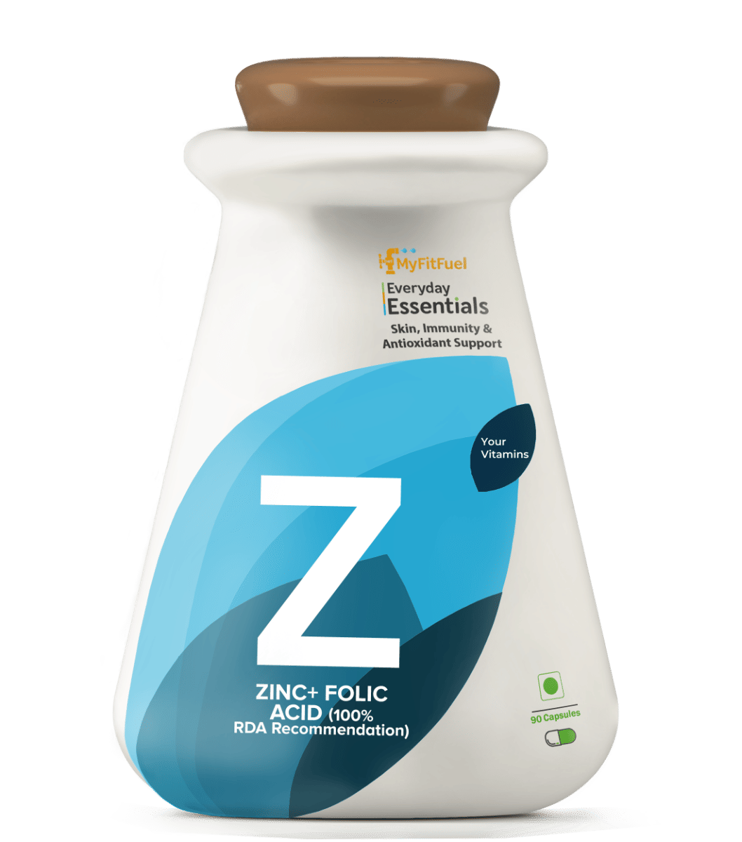 MyFitFuel Zinc + Folic Acid (100% RDA Recommendation), 90 Capsules