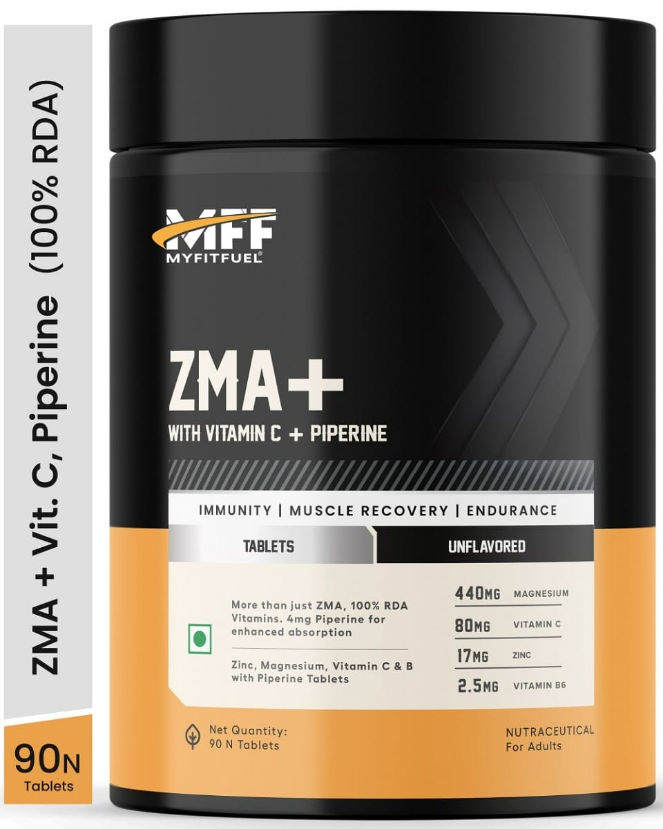 MyFitFuel ZMA+ (Zinc, Magnesium, Vitamin B6, Vitamin C & Piperine 95%), 90 Capsules
