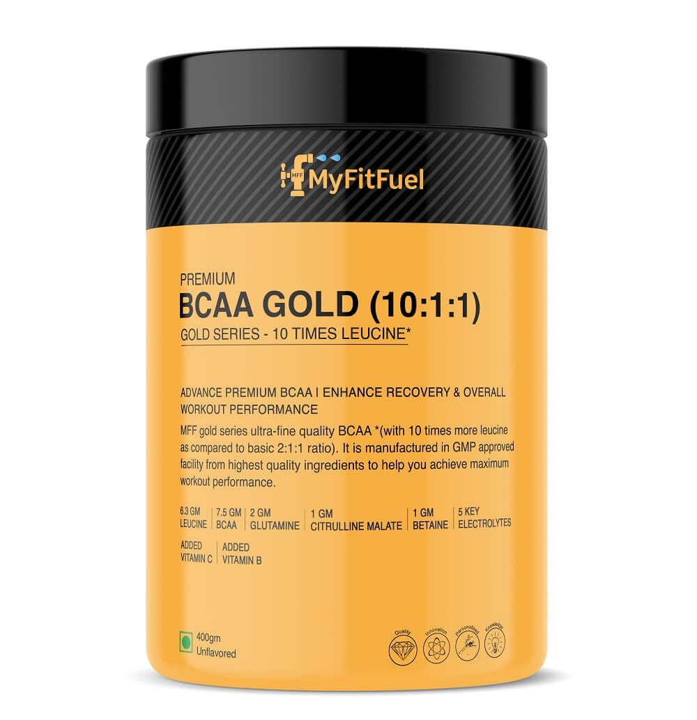 Premium BCAA Gold (10:1:1) (10 Times Leucine, Glutamine +6 More) 400g Unflavored