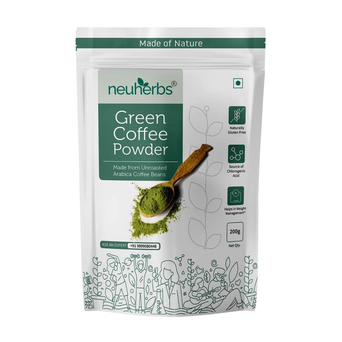 Neuherbs Green Coffee Beans Powder - 400 g