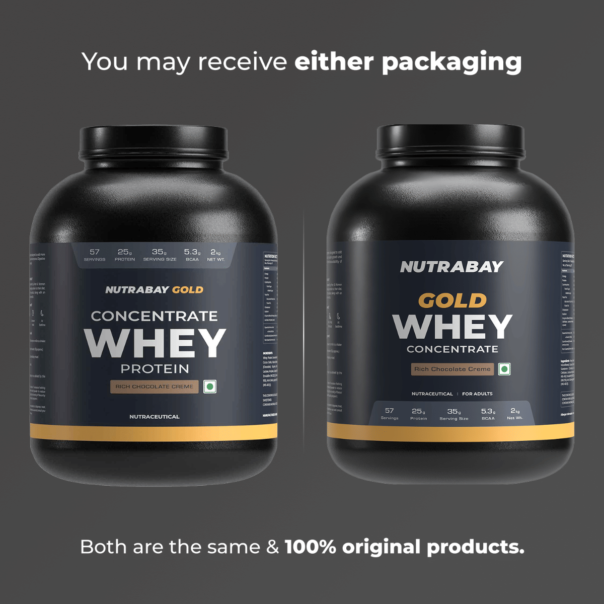 Nutrabay Gold Whey Protein Concentrate 2Kg | 57 Serving | 25g Protein | Rich Chocolate Creme Flavour | Build Muscle | Fast Recovery