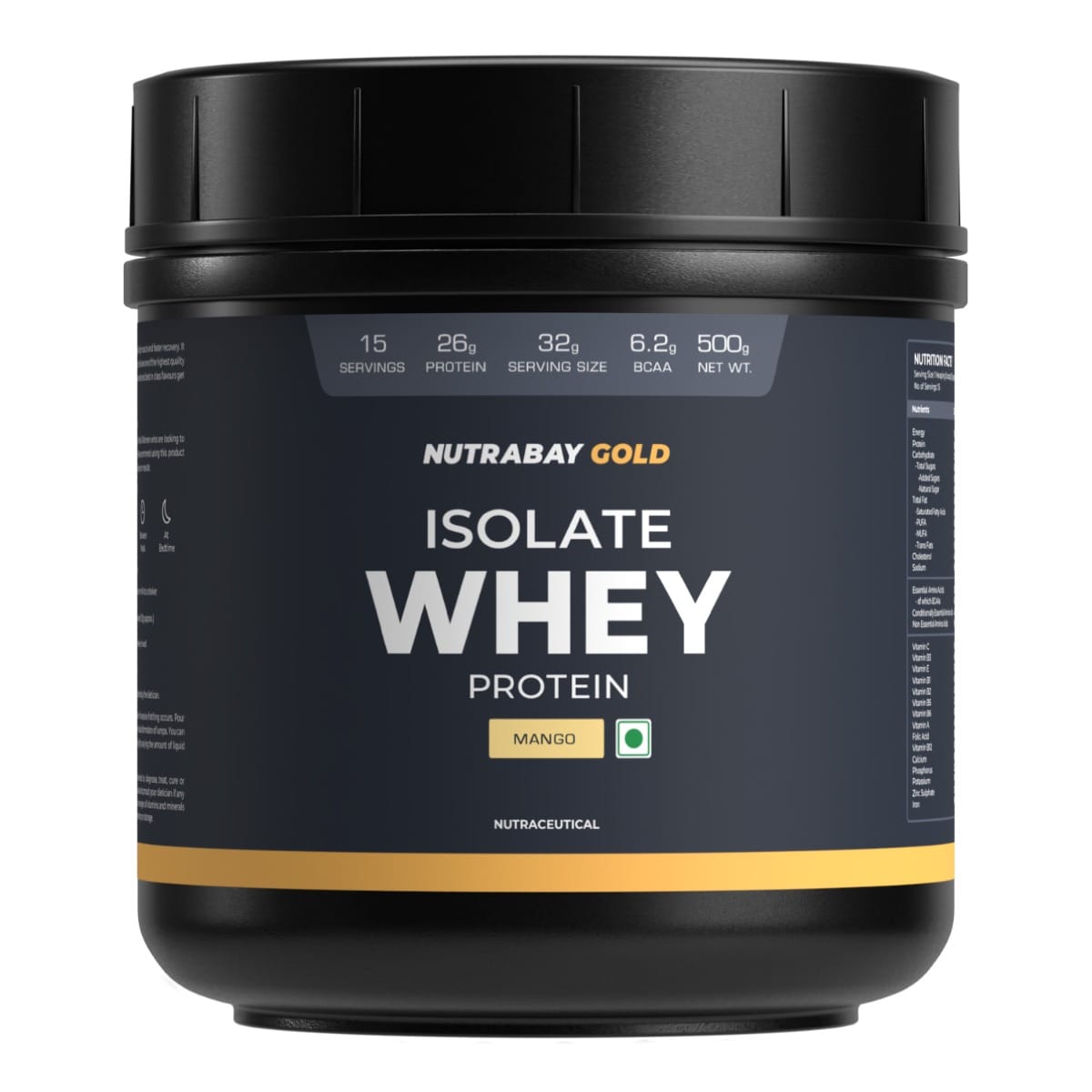 Nutrabay Gold 100% Whey Protein Isolate with Digestive Enzymes & Vitamin Minerals, 26g Protein | Protein Powder for Muscle Support & Recovery - Kesar Badam Pista, 2 kg