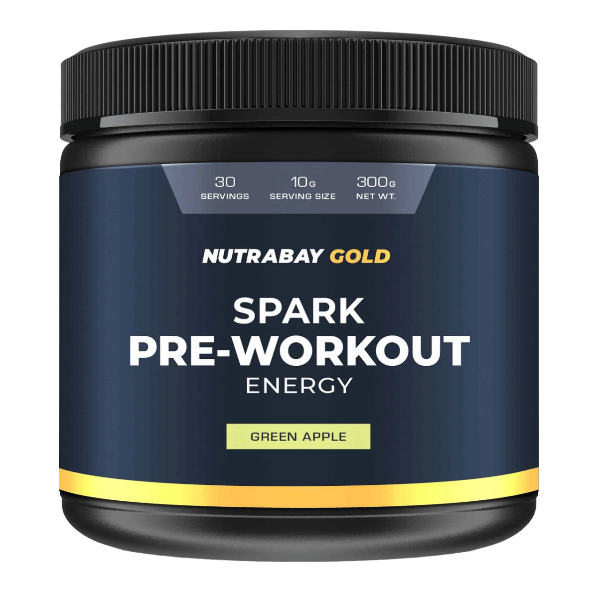 Nutrabay Gold Spark Pre Workout - 300G Green Apple, 30 Servings | Pre Workout Supplement With Beta Alanine, Citrulline Malate, Creatine, Bcaas, L-Arginine, Taurine