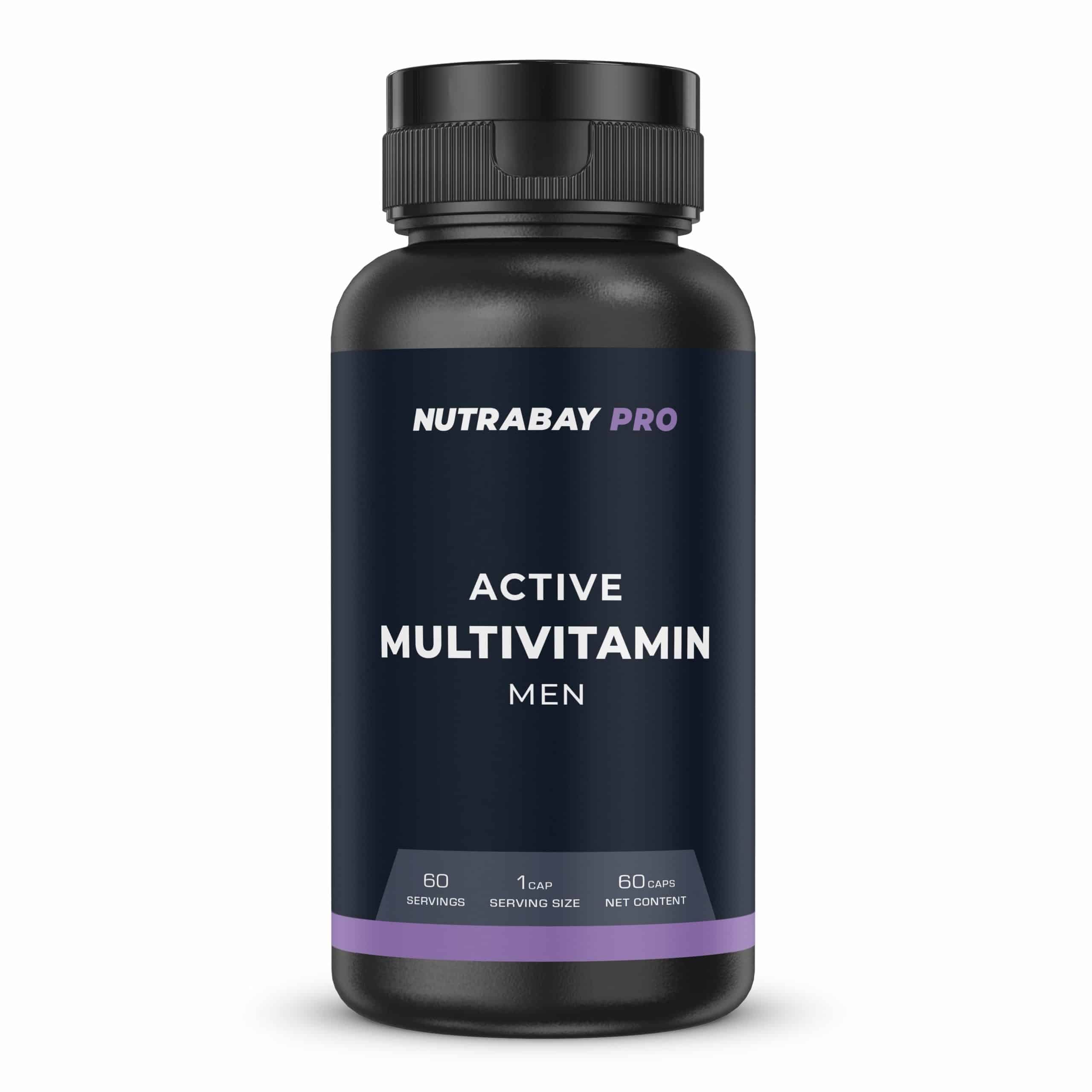 Nutrabay Pro Active Multivitamin For Men - 60 Capsules |25 Vitamins & Minerals With Zinc, Vitamin C & Vitamin D | Enhances Energy, Stamina, Immunity & Overall Wellness