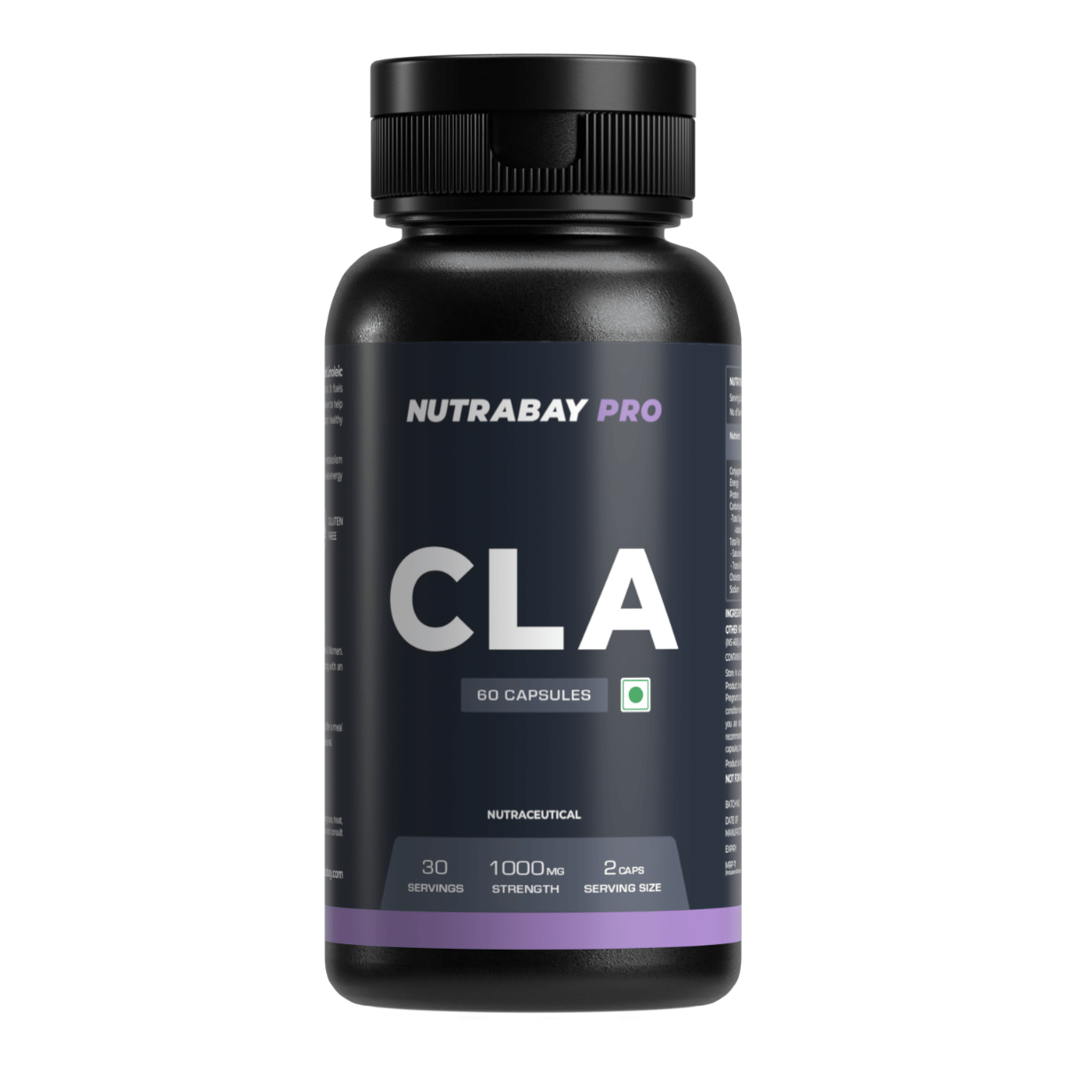 Nutrabay Pro Cla (Conjugated Linoleic Acid) - 1000Mg, 60 Veg Capsules | Lean Muscle Build Supplement, Fat Burner, Boosts Metabolism & Supports Weight Loss