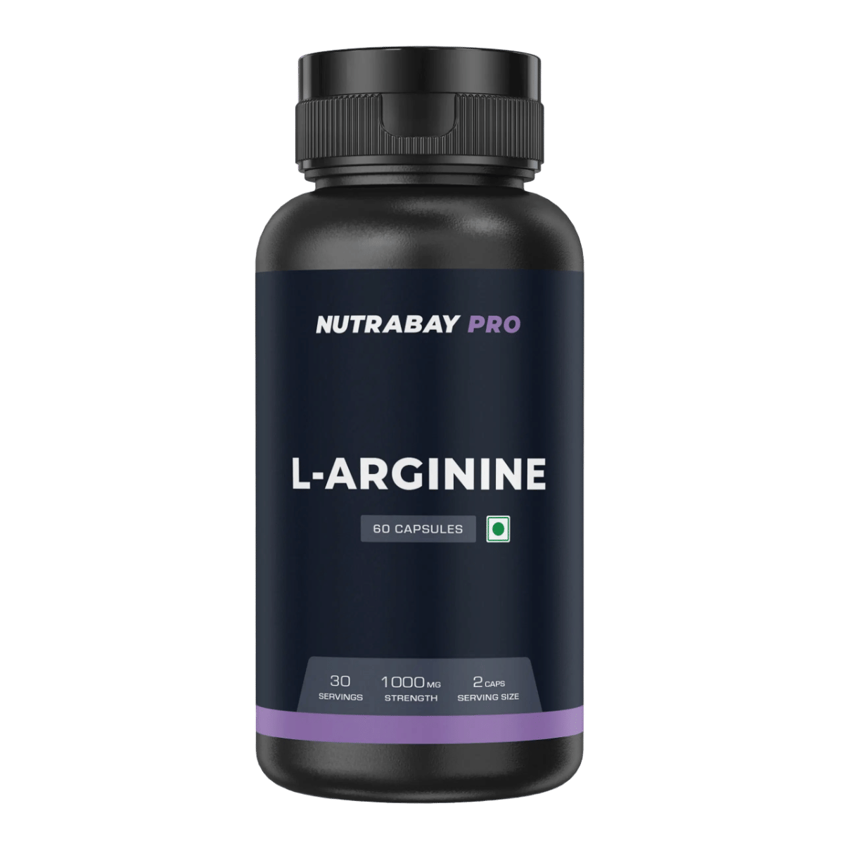 Nutrabay Pro L-Arginine Capsules, 1000Mg, 60 Veg Caps, Improve Endurance, Promote Muscle Pump, Non Gmo, Vegan Friendly, No Added Artificial Color, Gluten Free