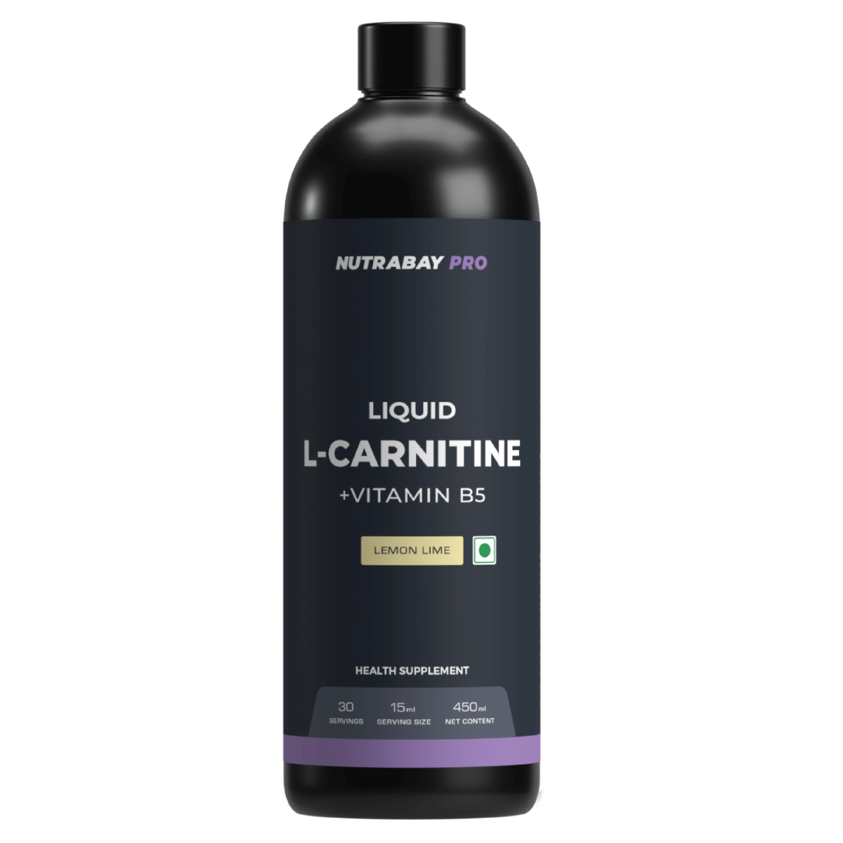 Nutrabay Pro Liquid L-Carnitine With Vitamin B5 - 1500 mg L-CARNITINE, Sugar Free, Helps Convert Fat into Energy, Performance & Recovery, Pre & Post Workout Supplement for Men & Women - 450
