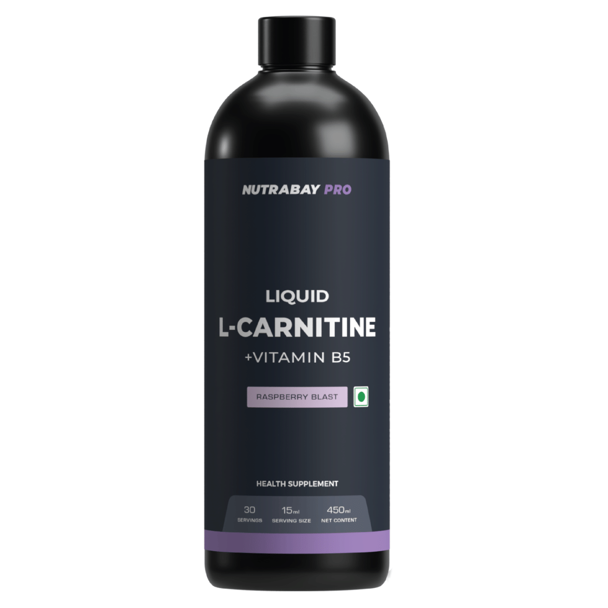 Nutrabay Pro Liquid L-Carnitine With Vitamin B5 - 1500 mg L-CARNITINE, Sugar Free, Helps Convert Fat into Energy, Performance & Recovery, Pre & Post Workout Supplement for Men & Women - 450