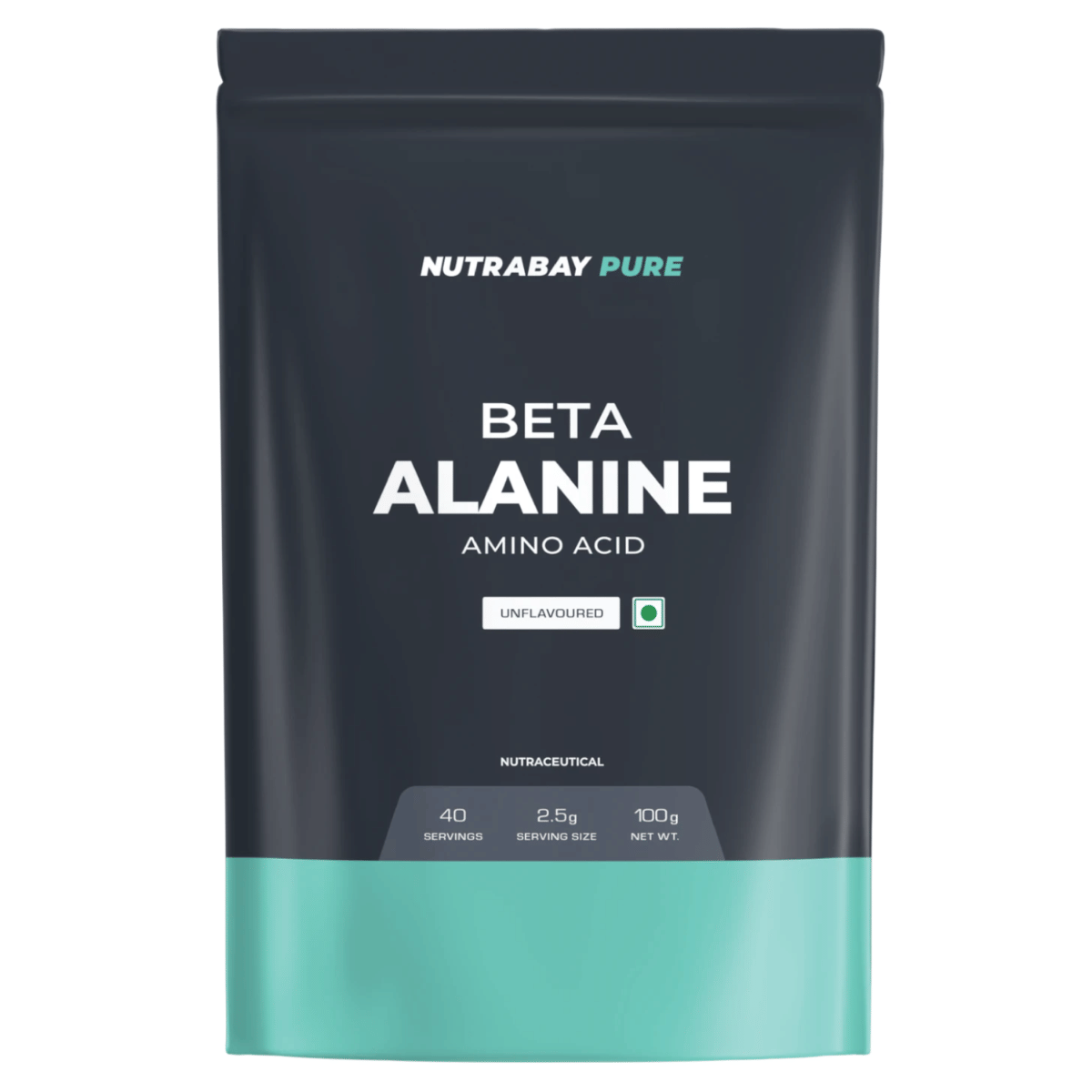 NUTRABAY Pure Beta Alanine | Helps Reduce Muscle Fatigue | 1 Ingredient | Unflavoured | Pre-Workout | 2500mg Per Serve - 100g