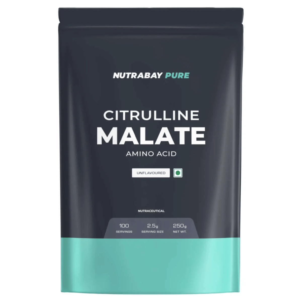 NUTRABAY Pure Citrulline Malate Powder | Unflavoured | Nitric Oxide Booster | High Energy, Delayed Fatigue & Improved Performance | Pre-Workout For Men & Women | 2500mg per serving - 250g