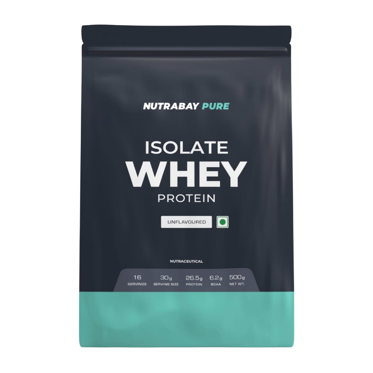 Nutrabay Pure 100% Raw Whey Protein Isolate | Protein Powder for Muscle Support & Recovery - 500g Unflavoured