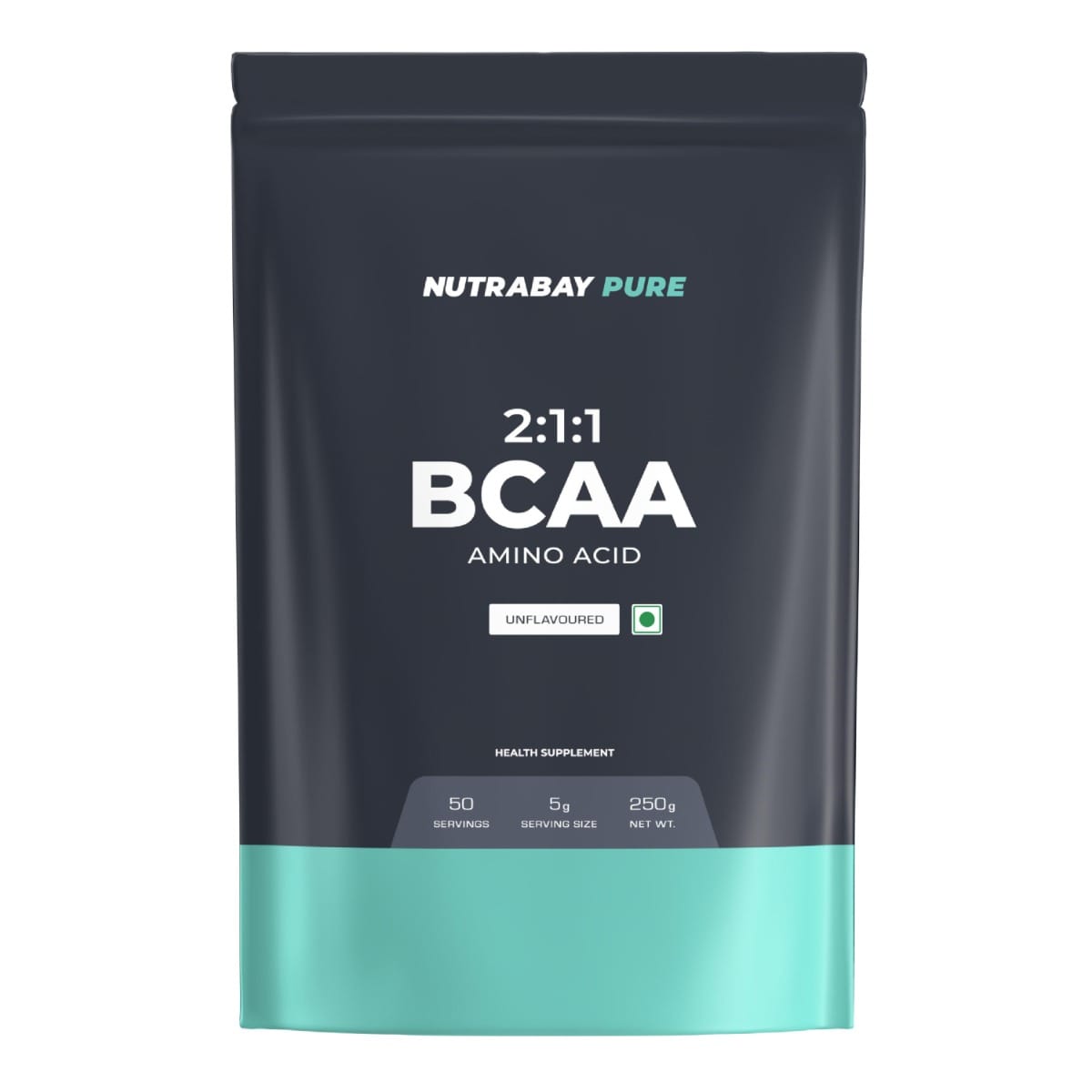 Nutrabay Pure Bcaa 2:1:1 - 5G Vegan Bcaas - 250G Unflavoured, 50 Servings | Intra / Post Workout Energy Drink, Muscle Recovery & Endurance | Lean Muscle Building For Men & Women
